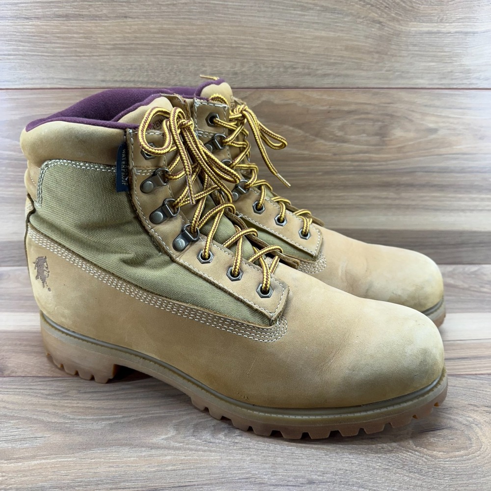 Chippewa Mens Work Boots Size 14 W Plain Toe Lace Up Tan Nubuck Insulated Boots